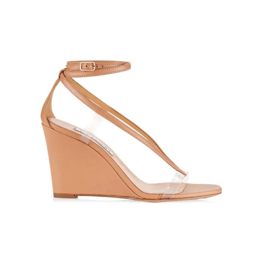 Aquazzura Illusions Leather & PVC Wedge Sandals EU39.5/US9.5 $750